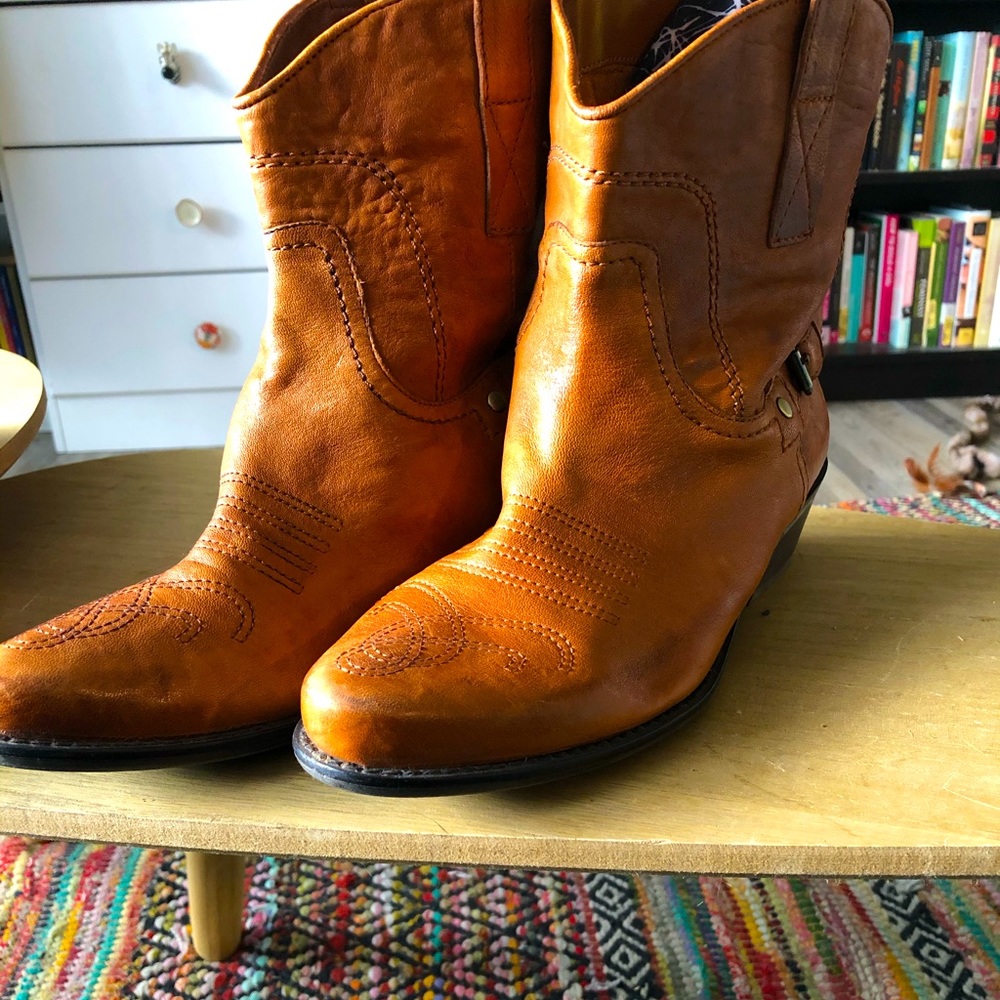 Franco Sarto Leather Cowboy Boots